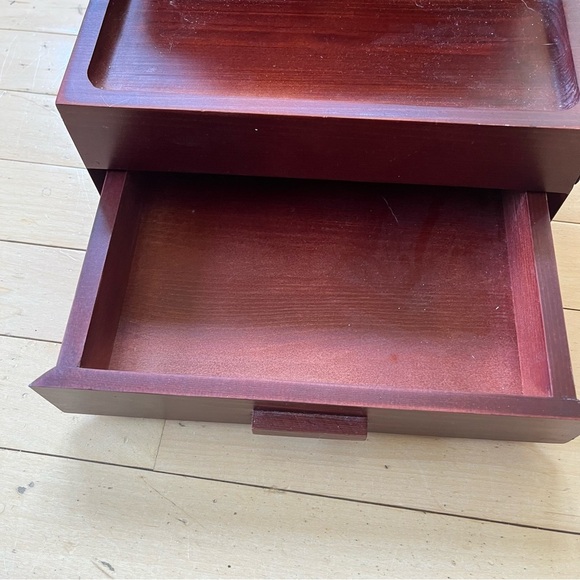 Phone Docking Station with 2 Drawers Wood Nightstand Organizer for Men Bedside - Picture 3 of 7